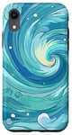 iPhone XR Swirl Blue Color Illustration Pattern Abstract Art Case