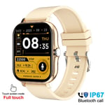 Montre Connectée Bluetooth Pour Homme Et Femme,Fitness,Appel,Montres Connectées,Étanche,Android,Ios,2023 - Type Gold