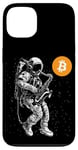 Coque pour iPhone 13 Bitcoin Space Jazz Astronaut crypto sax saxophonist moon