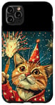 iPhone 11 Pro Max New Year Cheer with this Happy and Funny looking Cat Design Case