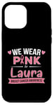 Coque pour iPhone 12 Pro Max Ruban rose, nous portons du rose pour Laura, soutien du cancer du sein