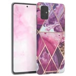 For Samsung Galaxy A51 IMD Protective Cover TPU Phone Case Back Marble Berry