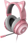 Razer Kraken Kitty Edition - Gaming Headset (The Cat Ear USB Gaming Headset, Chroma Lighting, Wired for Cross-Platform Gaming, 50 mm Driver, 3.5 mm Cable with Line Controls) Quartz Pink