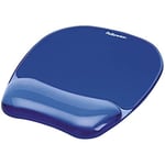 Fellowes Tapis de Souris Repose Poignet Crystal Gel, Tapis de Souris Ergonomique, en Gel Transparent Bleu & 91137 Repose-Poignets Ergonomique pour Clavier Crystal Gel Bleu