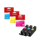 CANON Pack de 3 cartouches d'encre CLI-526 Cyan/Magenta/Jaune