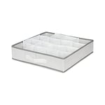 Compactor Organisateur de tiroir avec 16 compartiments, pour sous-vêtements et accessoires, en PEVA, blanc, gamme World of Storage, 40 x 40 x H9 cm, RAN4402