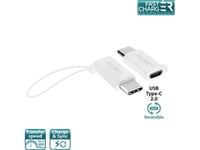 Puro Puro Usb Adapter Micro Usb To Usb-C Adapter - Micro Usb To Usb-C 2.0 Adapter For Charging & Data Sync, 2A, 480 Mbps + Safety Rope (White)