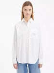 Calvin Klein Relaxed Logo Cotton Shirt, Bright White