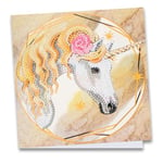 Ideen mit Herz Diamond Painting Carte de vœux | 16 x 16 cm | 370 g/m² | Enveloppe et outils inclus (Licorne)