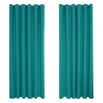 Deconovo Rideau Occultant Thermiques Anti Froid, Double Rideau Isolant Anti-Bruit, Économie d'Énergie, Idéal pour Chambre et Salon, 229x274 CM (Largeur x Hauteur), Turquoise, 2 Pièces