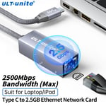 Adaptateur Ethernet USB 3.0 Type C vers RJ45,carte réseau,câble Internet LAN 1000Mbps avec PD100W pour MacOS et Windows - Type [C to 2 5GB 80120]-0.2m