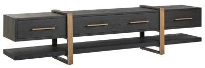 Cambon Dark Coffee TV Unit, 240cm W with Storage for Television Upto 65in Plasma