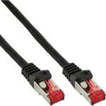 InLine 76433S Câble patch SFTP (PiMf), Câble Réseau Ethernet RJ45 Mâle Femelle, Catégorie 6, 250 MHz, PVC, Cuivre, Noir, 0,3 m