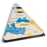 Triangle MDF Magnets - World Map Ukraine Flag Kiev Travel #46472