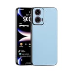 TAUYN Coque pour Motorola Moto G24 / G04 / G04s / G24 Power, Ultra-Fin Premium PU Cuir Back et Monture en Silicone Souple Etui, Antichoc, Anti-Rayures Bumper Housse. - Bleu