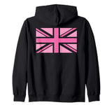 Pink, United Kingdom The Union Jack Flag Zip Hoodie