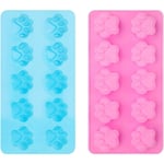 2-pack Paw Molds, 10 Cavity Choklad Paw Mould Hund Mould Återanvändbar Valp Cat Paw Ice Cube formar Gör-det-själv-bakverktyg för pudding