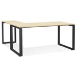 Bureau d'Angle Design "Abigano" 170cm Naturel & Noir