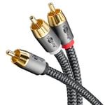 goobay 65302 Câble RCA en Y 5m / Câble coaxial numérique mono vers stéréo/Connexions plaquées or/Câble audio RCA mâle vers 2x RCA mâles