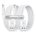 Câble iPhone Apple Original, [Certifié MFi] 2Pack 1M Lightning vers USB Câble, Ultra Résistant Cordon iPhone Apple Original pour iPhone 14/14 Plus/13 Pro Max/12 Mini/SE/11 Pro/X/XS/XR/8/7/6/6s/5s,iPad