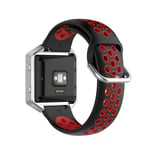 KOMI Watch Strap Replacement for Fitbit Versa 2 / Versa/Blaze, Women Mens Silicone Fitness Sports Band Smart Watch Accessories(black/red)