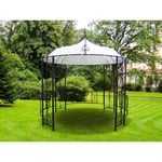 Kiosque de jardin TILCARA en métal façon fer forgé D300 x H290cm - Noir