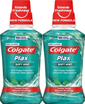 2x Colgate Plax Mouthwash Soft Mint Zero Alcohol Plaque Oral Breath Fresh 250ml