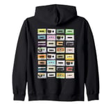 Cassette Tapes Mixtapes 1980s Radio Music Graphic Zip Hoodie