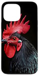 Coque pour iPhone 13 Pro Max Imprimé animal classique noir motif coq combat de coq