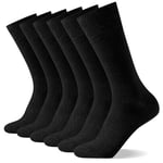 Niofind Mens Socks 6 Pairs, Black Socks Mens Multipack for Business and Daily Wear, Soft Top Socks with Comfort Cuff, Seamless Cotton Socks, Breathable, Comfortable, Durable Smart Dress Sock