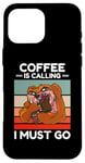 Coque pour iPhone 16 Pro Max Vintage Sloth Coffee appelle I Must Go Coffee Lover