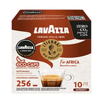 Lavazza A Modo Mio Tierra for Africa, 256 Coffee Capsules for an Espresso with Biscuit Notes, Arabica and Robusta, Intensity 10 / 13, Medium Roast, 16 Packs x 16 Capsules