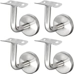 Support Main Courante Inox 304 pour Rampe Escalier Support Mural Rampe Bois Argent (4 Pièces)