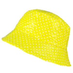 TOUTACOO, Chapeau de Pluie, Bob de Pluie Vinyle Imperméable ciré (08-Jaune à Pois)