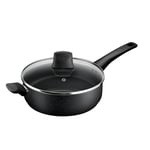 Tefal Titanium Stone Sautepan 26 cm + Lid, High-Performance Non-Stick Coating, Metal Spatula Safe, All hobs Including Induction, E1053345