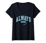 Womens Always Cold 24/7 Christmas Winter Varsity Womens Top V-Neck T-Shirt