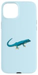 Coque pour iPhone 15 Plus Dessin - Gecko bleu électrique