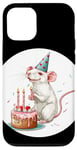 iPhone 13 Pro Cute White Rat Birthday Wishes for a Fun Party Case