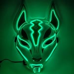 Halloween Fox Mask Cosplay Party LED Glow Mask Japanilainen Anime Fox Mask Värikäs Neon Light EL Mask Glow In The Dark Club Props