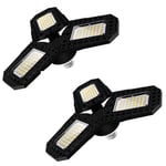 2-pack 80W LED Garage Taklampa med Deformbara Paneler E26 E27