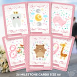 Baby Milestone Cards Keepsakes Girl Age Daughter First Shower Favours Birthday