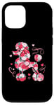 iPhone 12/12 Pro Cute Love Heart Roses Patten Valentines Day Poodle Case