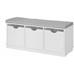 Sobuy - Banc de Rangement avec 3 cubes et coussin rembourré Meuble d'Entrée Commode à Chaussure Banquette confortable ® FSR30-W