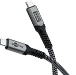 Goobay USB-C-kabel 240W PD, 40 Gbit/s, 1m - Svart/grå