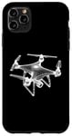 Coque pour iPhone 11 Pro Max Drone 3D Wireframe - Drone volant vintage amateur de pilote