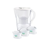 Water filter jug BRITA Marella Cool White, 2.4 l + 3 water filters BRITA Maxtra+