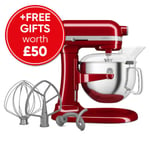 KitchenAid Artisan Empire Red 5.6L Bowl Lift Food Mixer With FREE Gifts