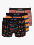 Paul Smith Organic Cotton Stripe, Spot & Plain Trunks, Pack of 3, Multi