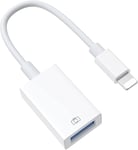 Adaptateur Lightning vers USB pour iPhone OTG de Câble USB3.0 to Lightning Camera Adapter pour Apple iPad Adaptateur Voyage pour Appareil Photo Disque USB Clavier Souris la clé USB etc.