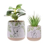 Disney - Forest - Bambi - Set De 2 Pots Fausses Plantes